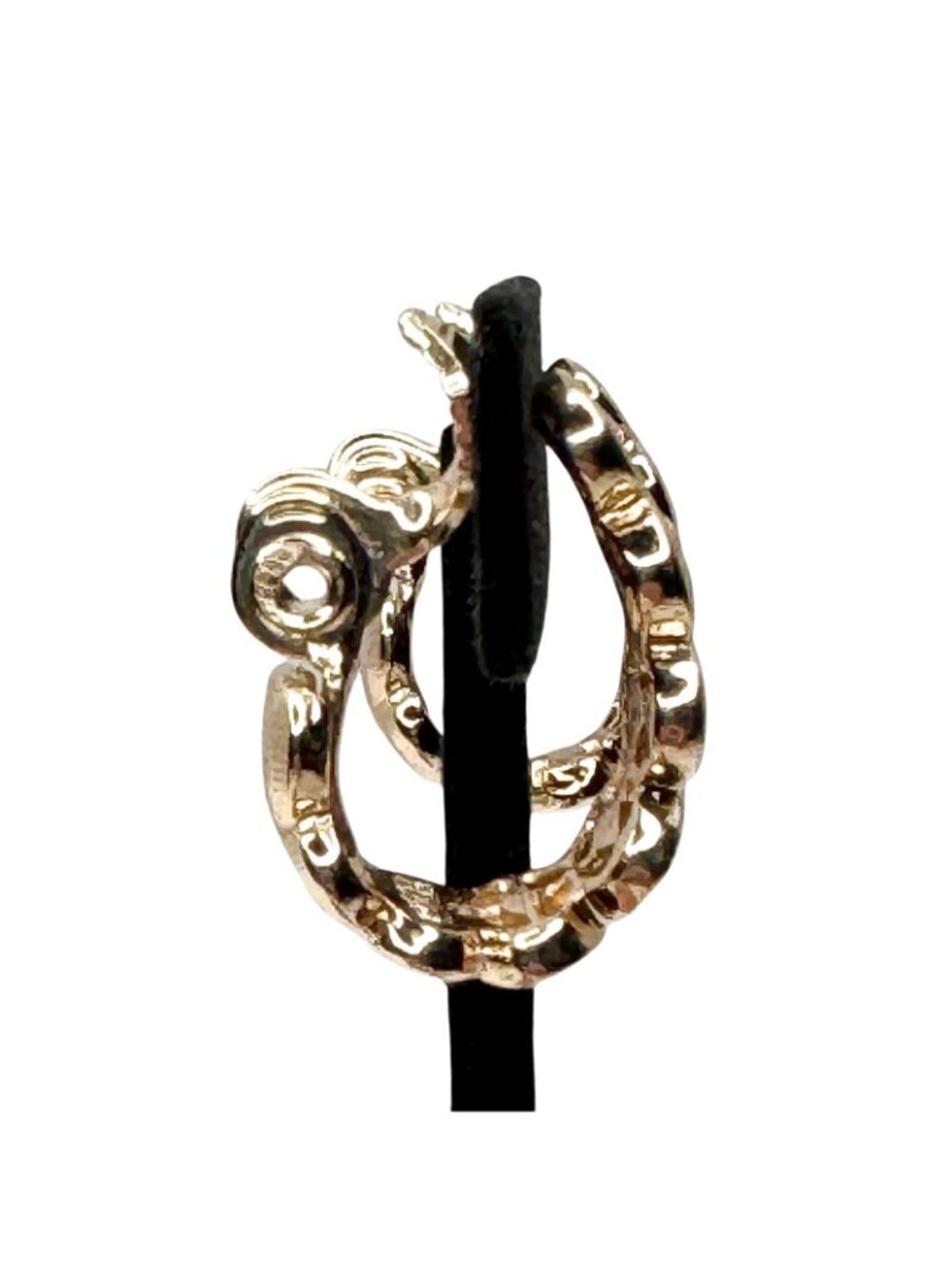 Napier Earrings Open Oval Pattern Design Hoop Gold Silver Toned Clip Vintage HMN - Picture 2 of 14